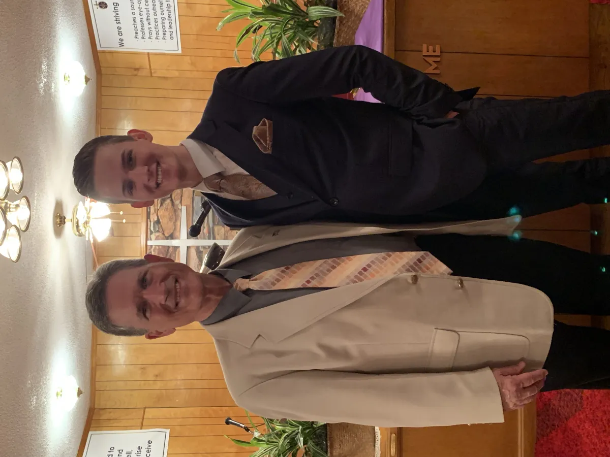 Josh Collier with his father