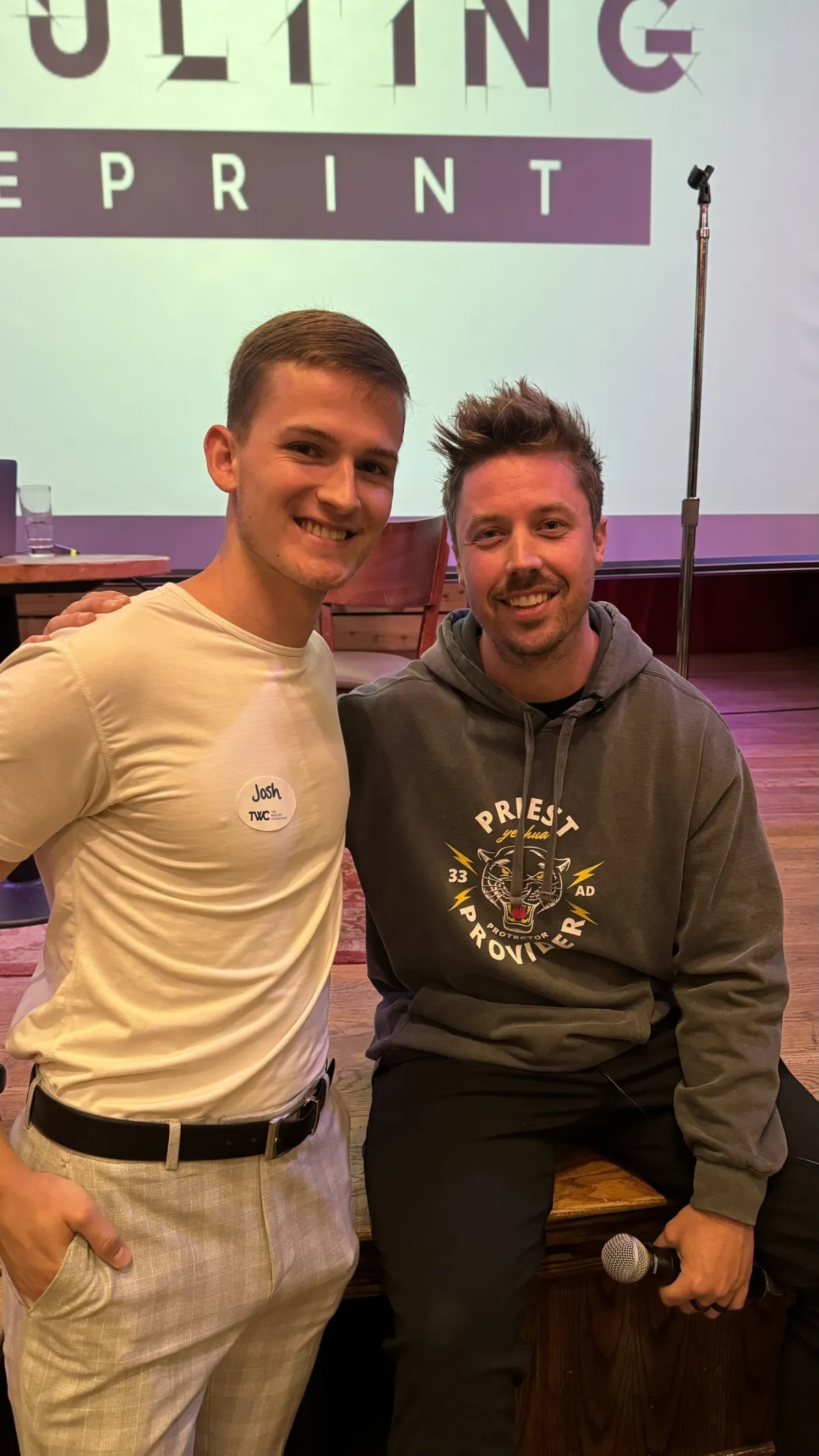 Taylor Welch, The Wealthy Consultant — pictured with Josh Collier